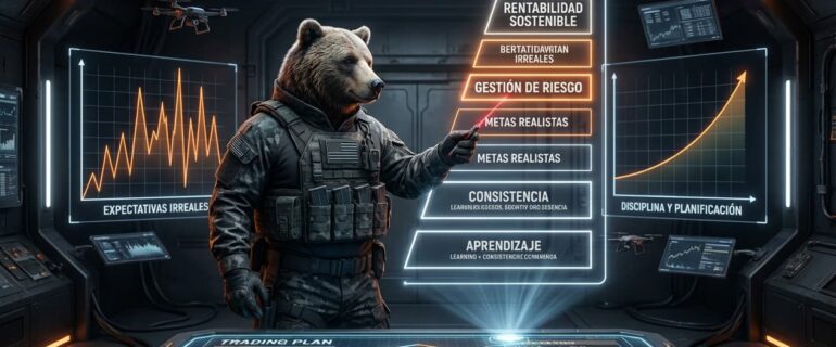 ¿Cuál es la importancia de establecer metas realistas en el trading?