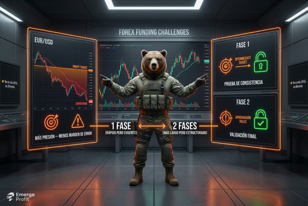 Desafíos en Forex de 1 y 2 Fases