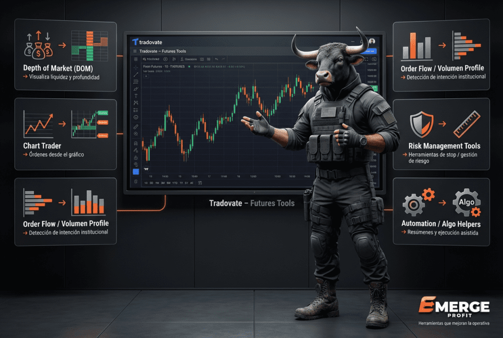 Herramientas clave de Tradovate para traders de futuros