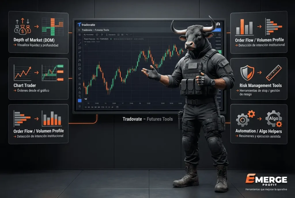 Herramientas clave de Tradovate para traders de futuros
