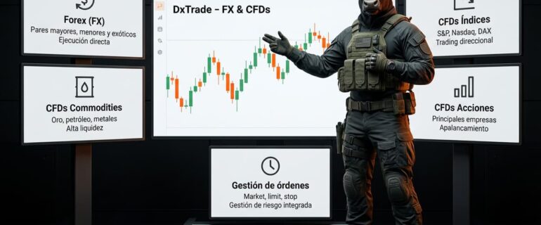 DxTrade para FX y CFDs: qué se puede operar y cómo